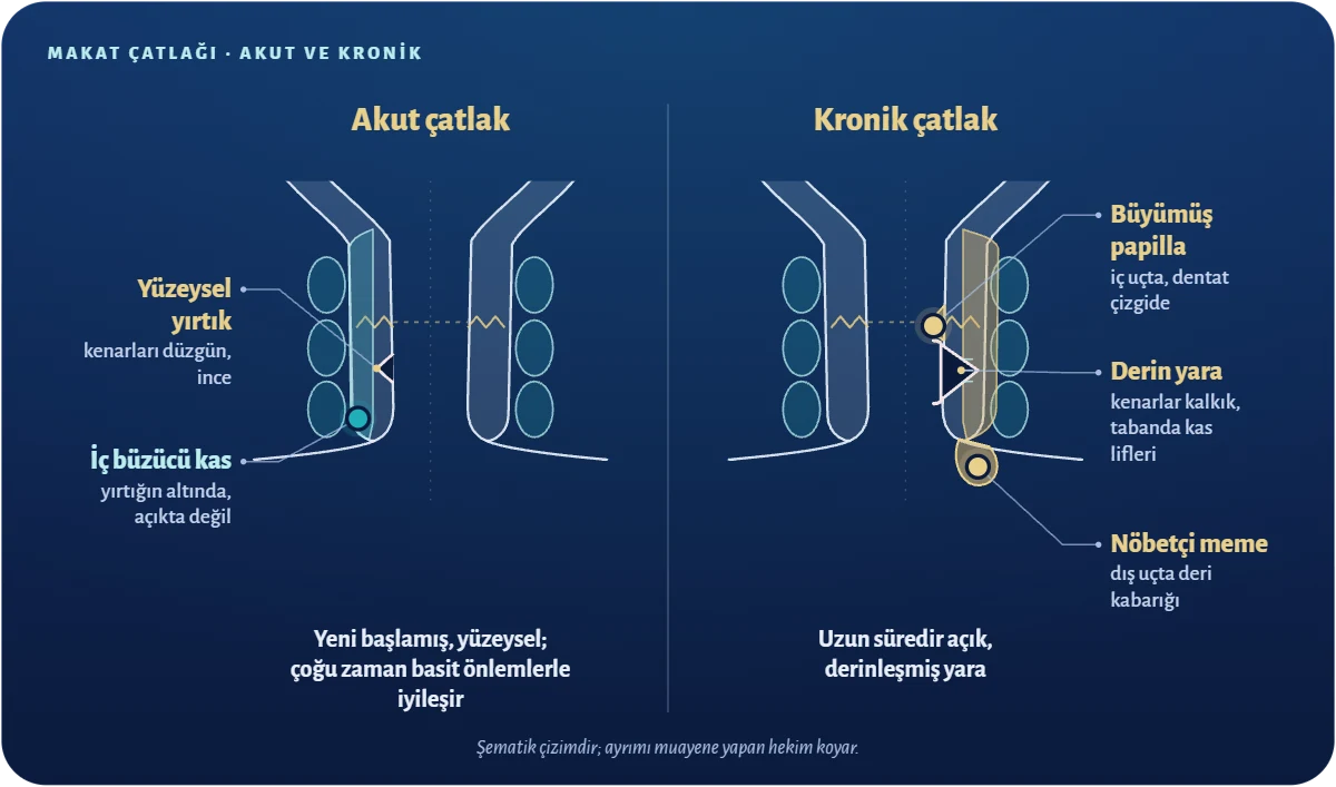 Akut ve kronik makat çatlağı farkı